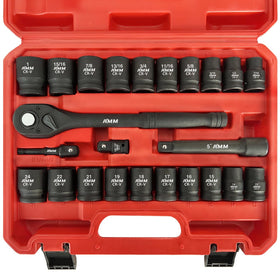 AMM 12-drive master socket set with 24 pieces for home or auto repairs