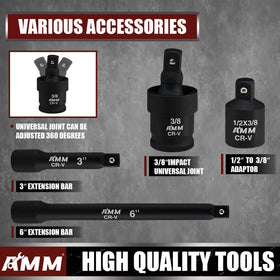 AMM reducer from 1/2 to 3/8 inches for tool compatibility.