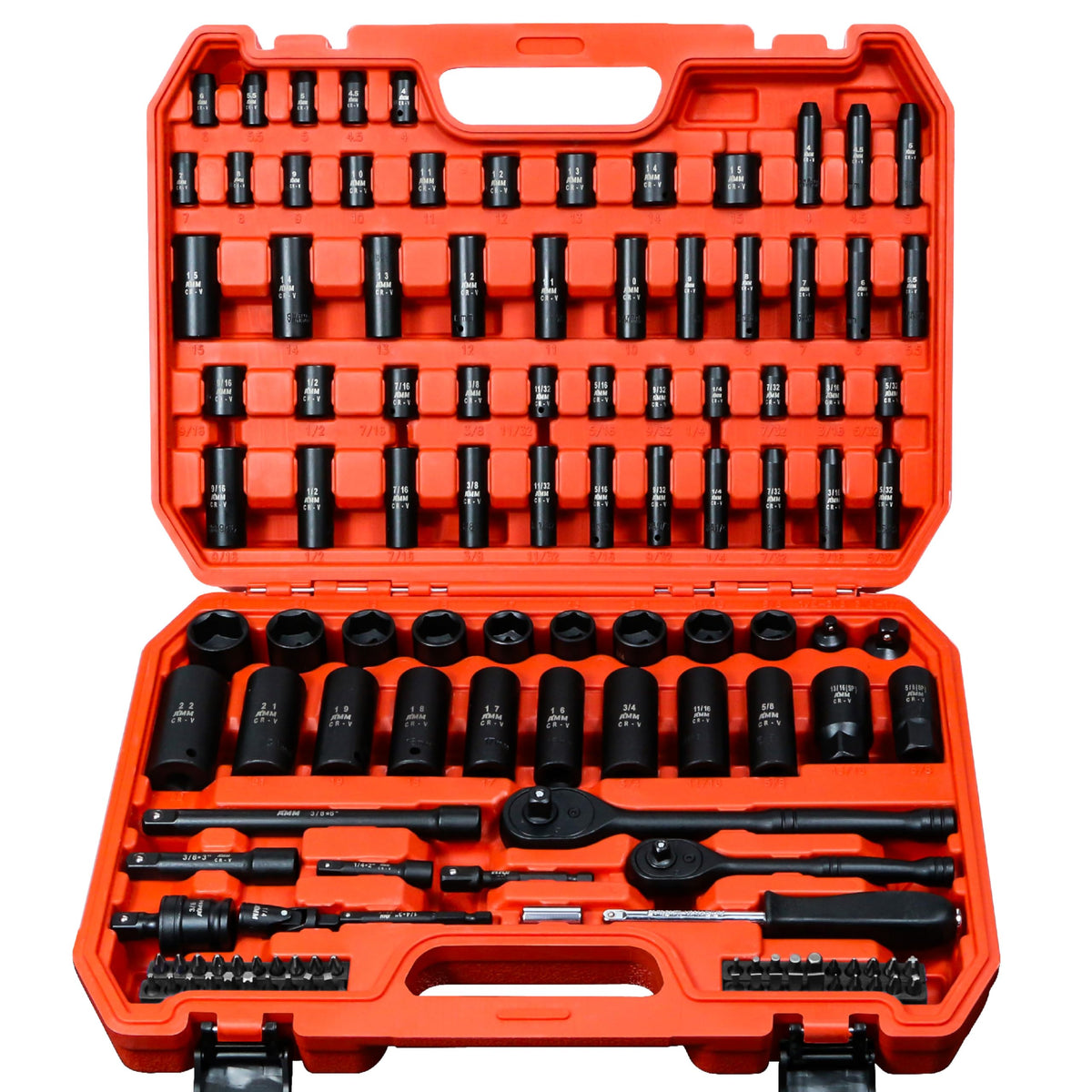 AMM 123Pcs impact socket set with U joint for flexible access in tight spaces