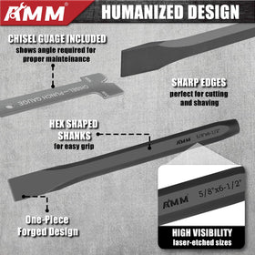 AMM 16pcs punch and chisel set chrome vanadium steel hardness for wear resistance