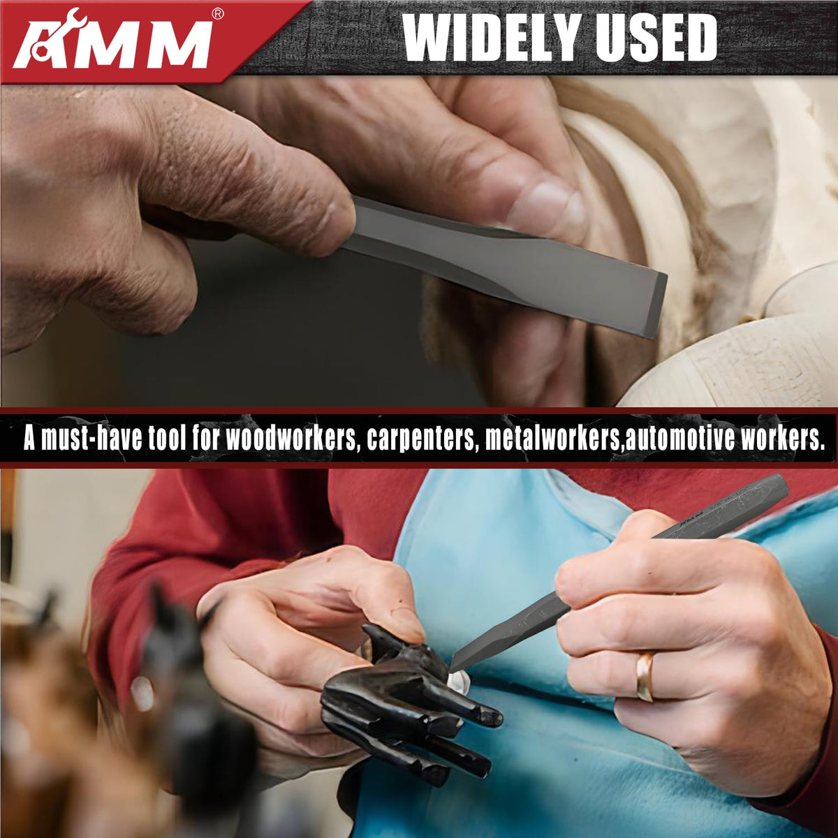 AMM 16pcs punch and chisel set knuckle-unfolding shape for complex assemblies