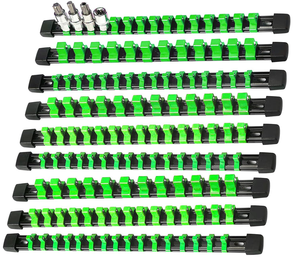 AMM 9-piece socket organizer rail full setup keeps sockets tidy and accessible.