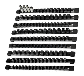 AMM 9-piece socket organizer rail for quick access to 1/2, 3/8, and 1/4 sockets