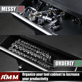 AMM socket organizer works in drawers, on walls, or on benches