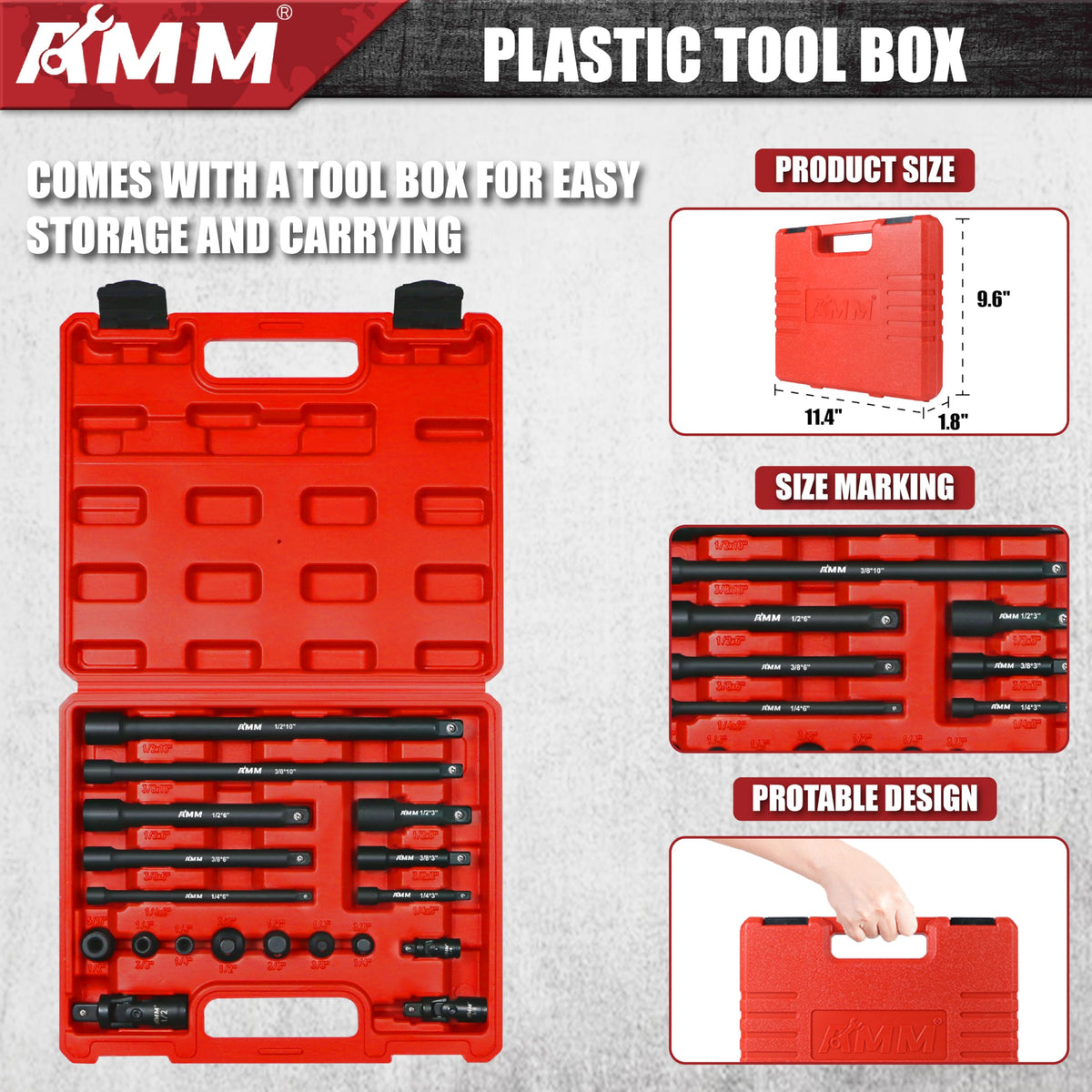 AMM impact extension bar 1/2 inch drive 3 inch length