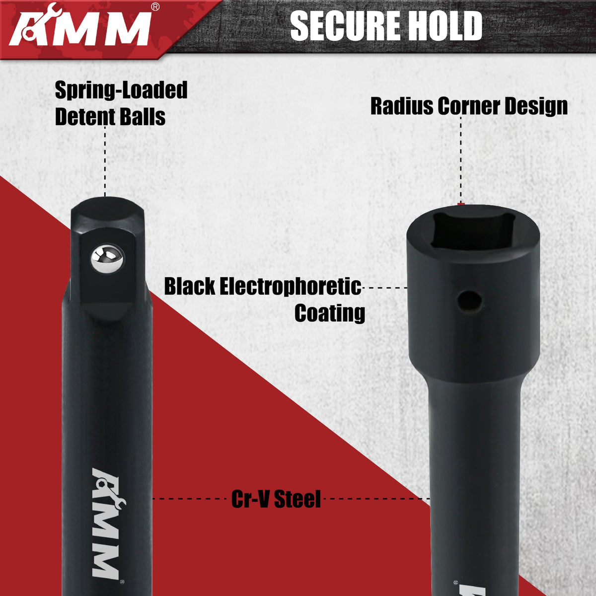 AMM impact extension bar 3/8 inch drive 6 inch length