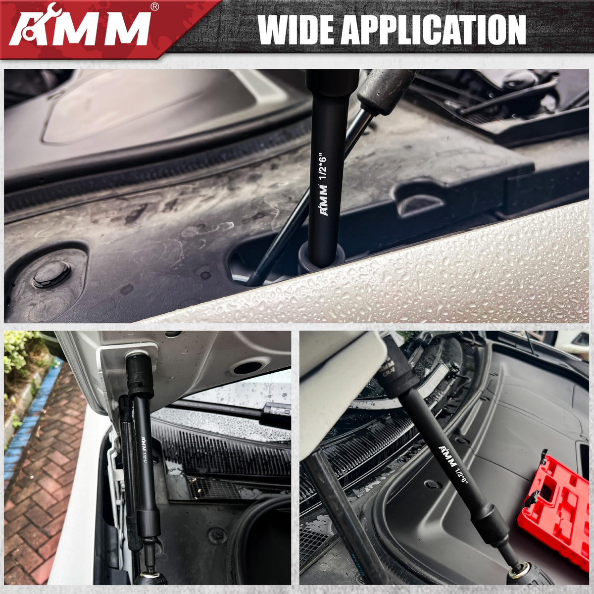 AMM universal joint and coupler enables angle access and drive size compatibility