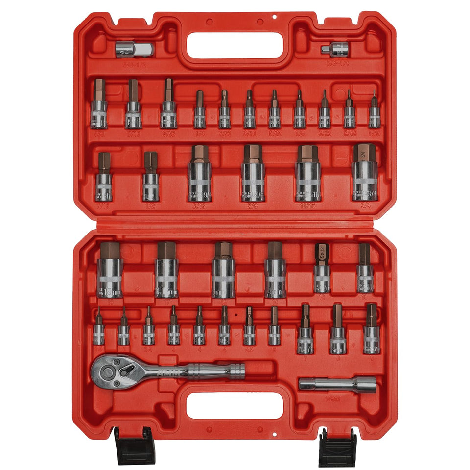 AMM Master Allen Socket Set in a sturdy case for portable projects.