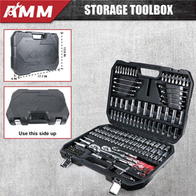 AMM Mechanics Tool Set 72-tooth ratchet enables smooth operation.