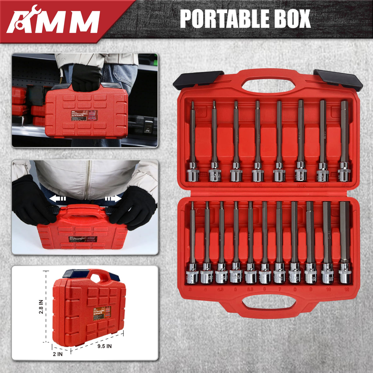 AMM metric and SAE size range for versatile fastener compatibility