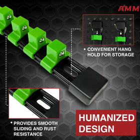 AMM quarter-inch drive rail stored in a drawer simplifies small swaps.