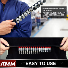 AMM removable end cap design for quick resizing and cleaning.