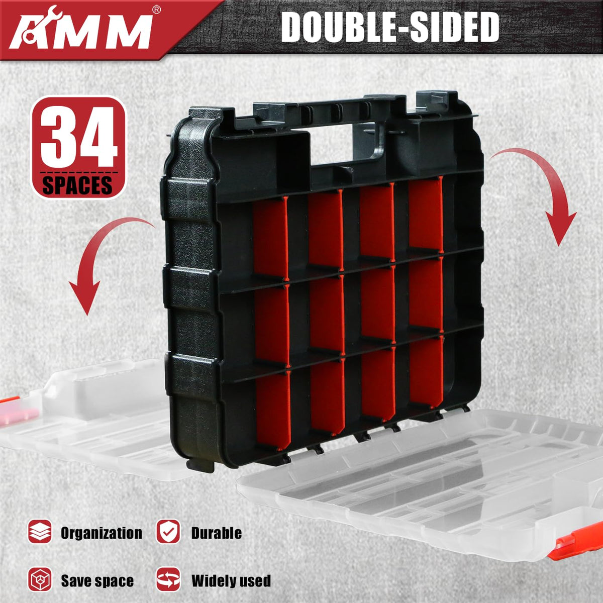 AMM Tool Box with removable dividers adjustable for space.