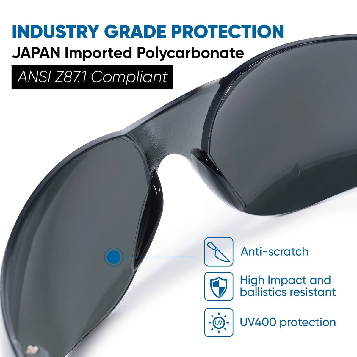 amoolo rimless frame safety glasses offer secure, comfortable fit