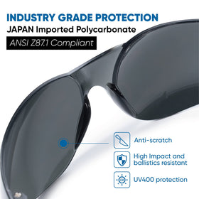 amoolo rimless frame safety glasses offer secure, comfortable fit
