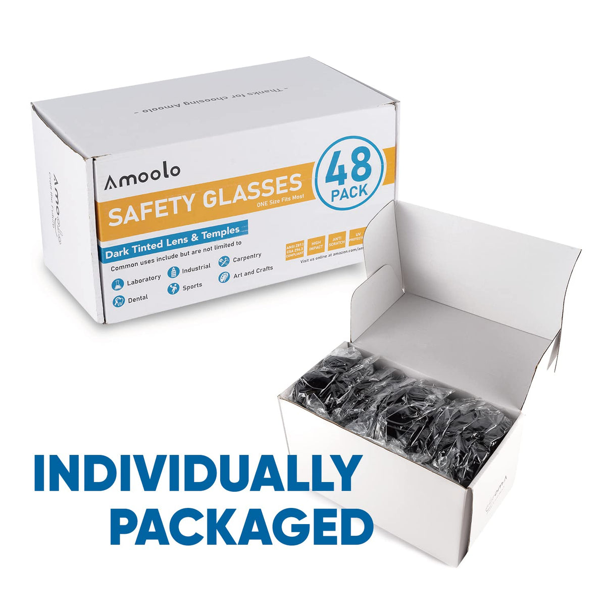 amoolo safety eyewear suitable for construction and labs