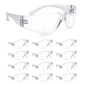 amoolo Clear Safety Glasses with wraparound lenses for all-day eye protection at work.