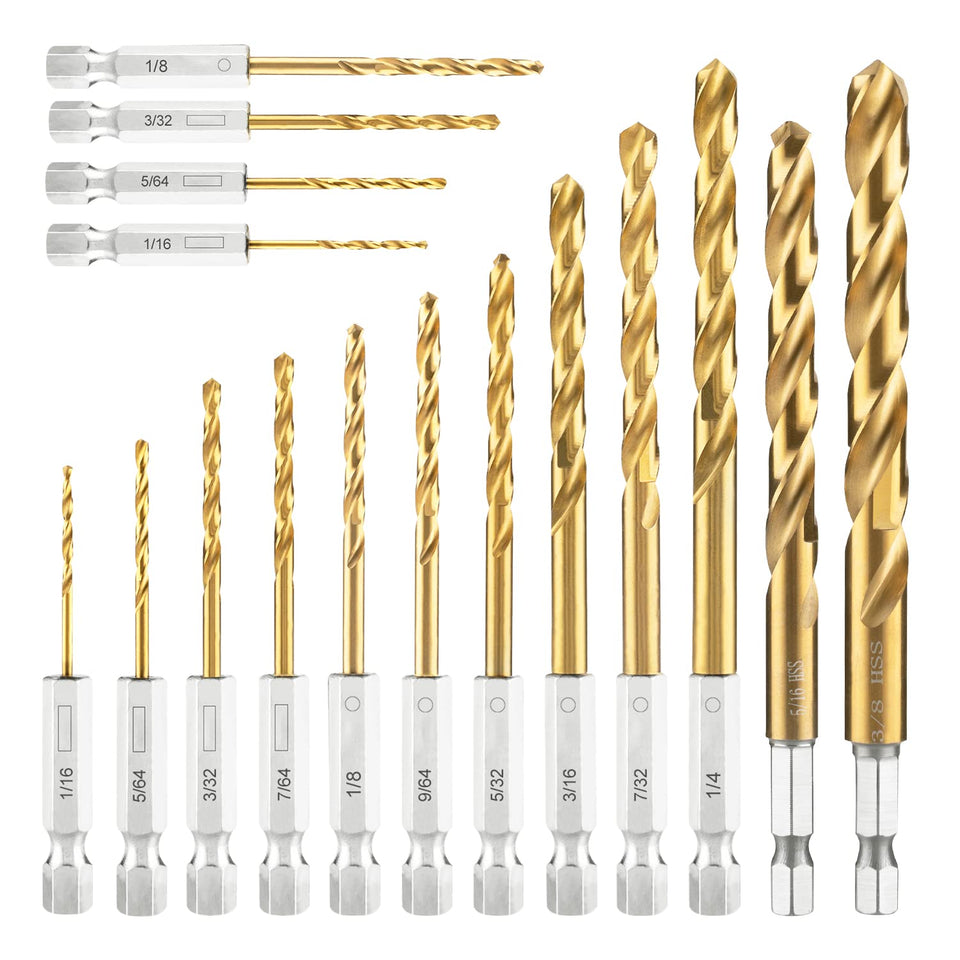 amoolo hex shank drill bit set in case for quick changes during DIY projects