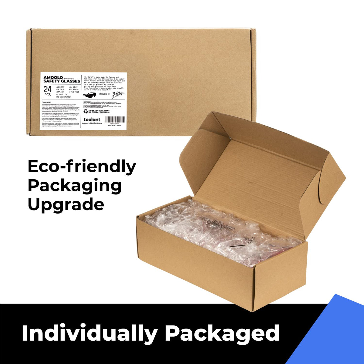 amoolo Protective eyewear suited for lab, construction, and DIY projects.
