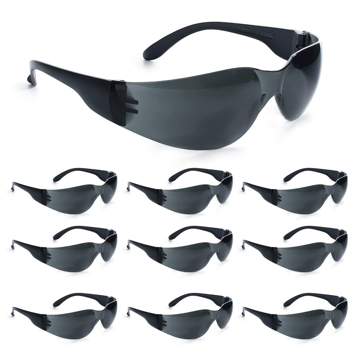 amoolo tinted safety glasses with dark smoke lenses for UV protection at work