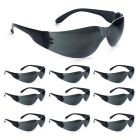 amoolo tinted safety glasses with dark smoke lenses for UV protection at work