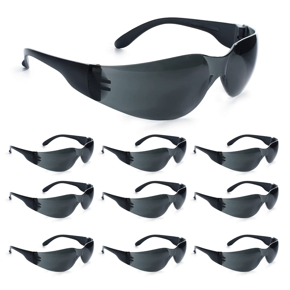 amoolo tinted safety glasses with dark smoke lenses for UV protection at work