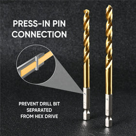 amoolo titanium HSS drill bit with 316 hex shank designed for fast metal cutting.