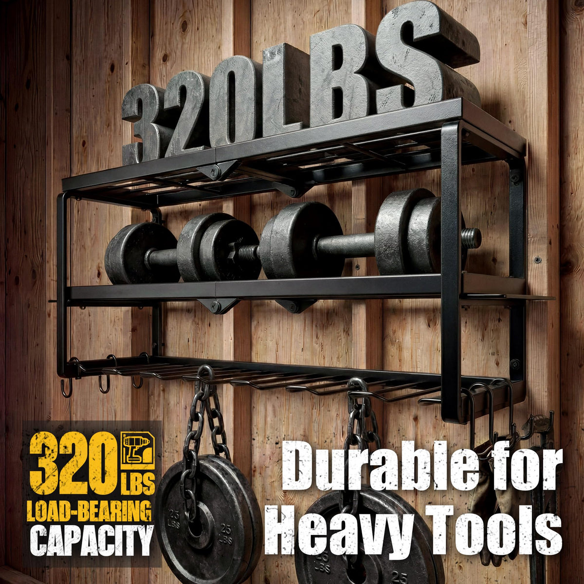 Amoowis seven drill slots fit most cordless tools, keeping bits and drivers readily accessible.