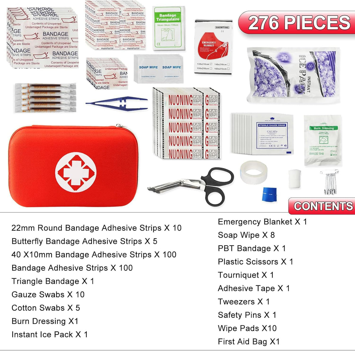 AMORNING compact first aid kit in a backpack ready for travel emergencies