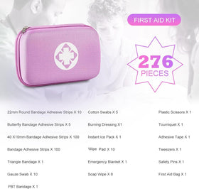 AMORNING pink compact kit on car console for travel readiness