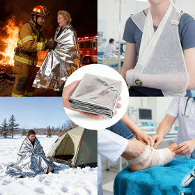 AMORNING emergency blanket and safety pins included for camping and outdoor emergencies