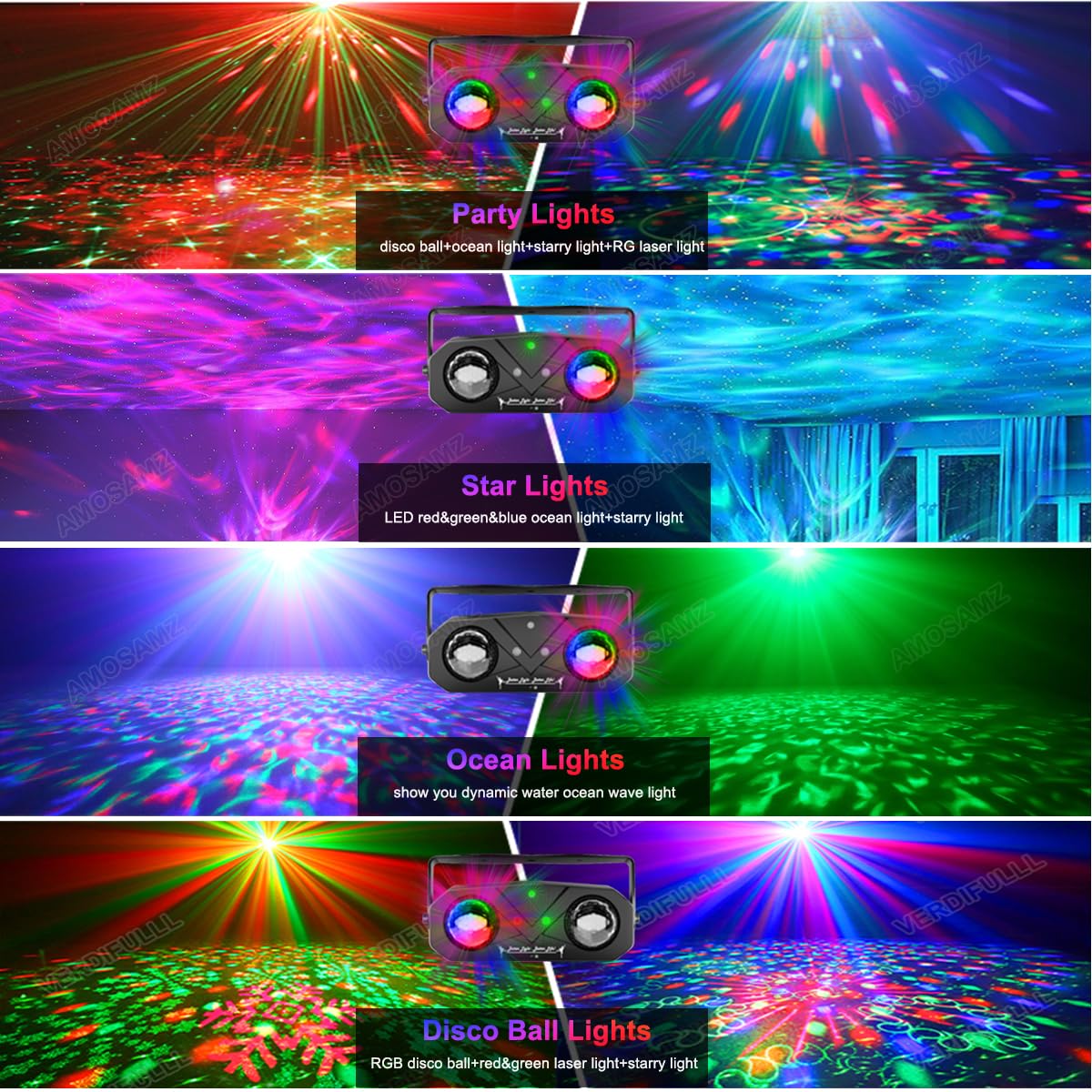 Amosamz Disco Lights ocean light creates dynamic water wave visuals.