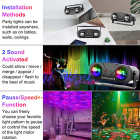 Amosamz Disco Lights red laser adds sharp beams for energy.