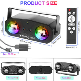 Amosamz Disco Lights remote control makes mode changes easy.