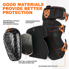 AMPAS knee pads with soft gel cushion for kneeling on hard surfaces