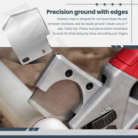 AMTHKNO safety reminder for blade replacement with gloves.