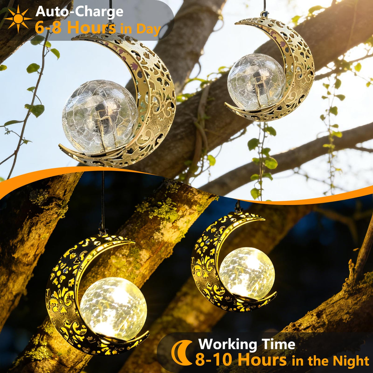 Amugmilk crackled glass globe lanterns decorate gardens with patterns.