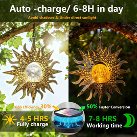 Amugmilk front porch lantern provides decorative illumination with solar power.
