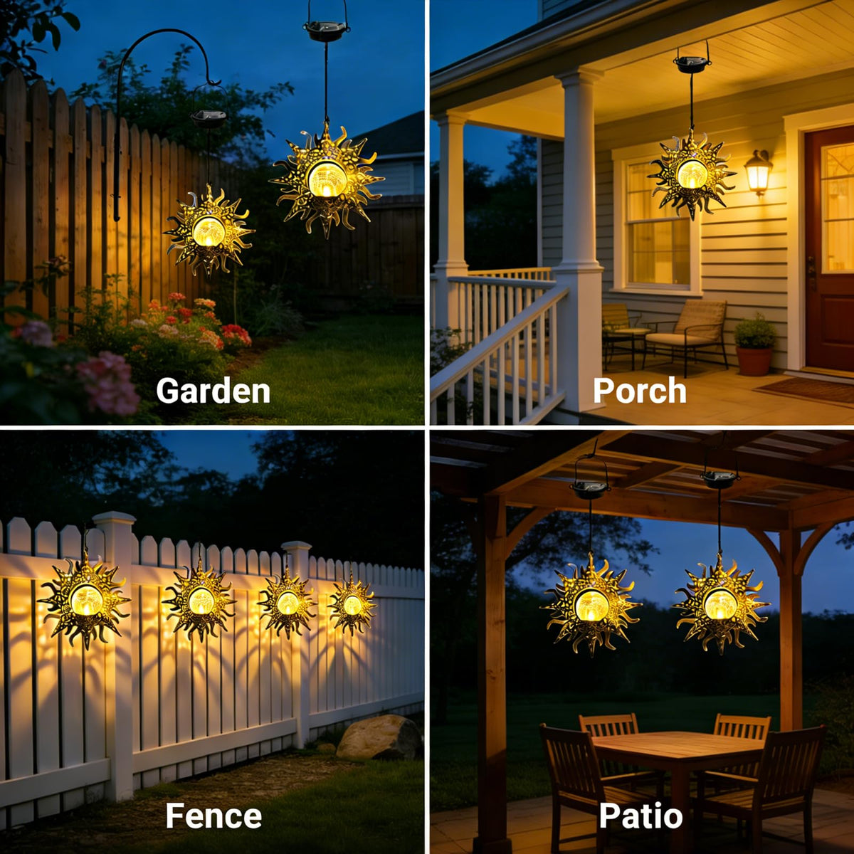 Amugmilk lanterns along a pathway create a cozy garden setting.