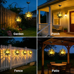 Amugmilk lanterns along a pathway create a cozy garden setting.
