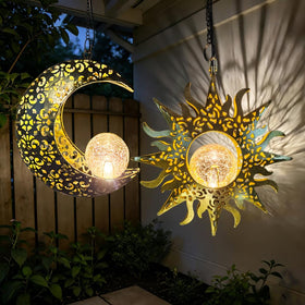 Amugmilk solar hanging lights Daystar Luna design brighten outdoor spaces with a cozy glow.