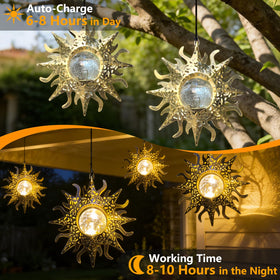 Amugmilk weatherproof crackle-glass lantern withstands rain for durable decor.