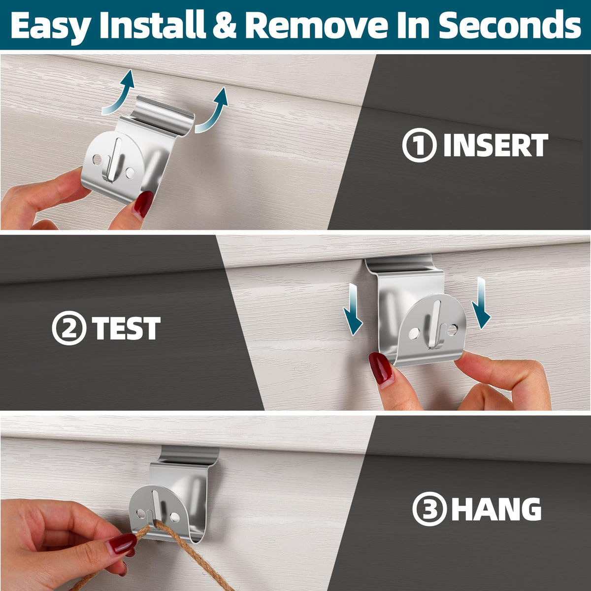 Amuille two-item capability with front mini hook for layered decor.