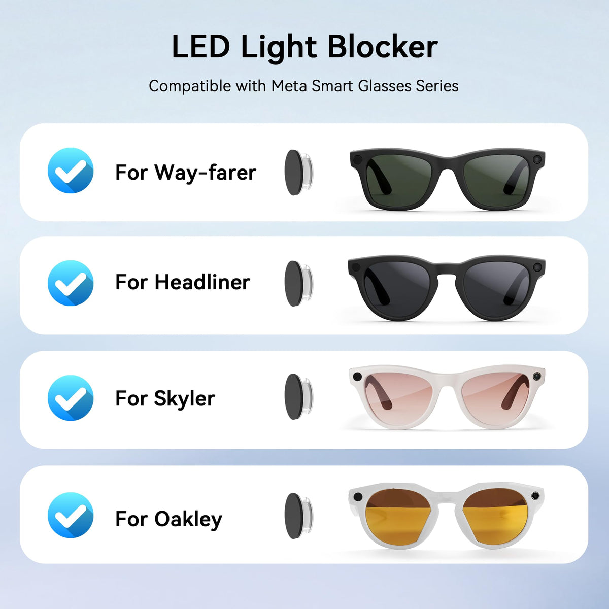 AMVR LED blocking sticker fits the original glasses case and charging without removal.