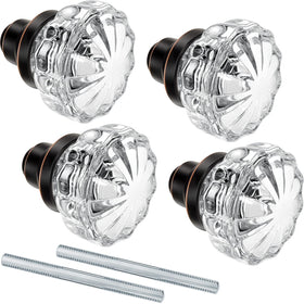 Amylove fluted crystal door knob bronze set shows vintage charm for interior doors