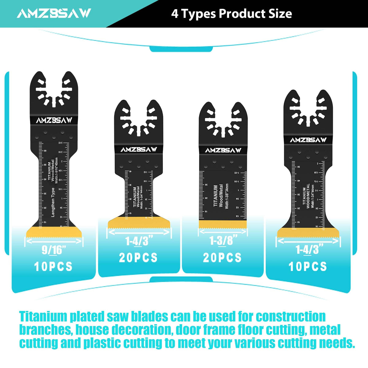 AMZBSAW extra long blades reach tight spots for precise work.