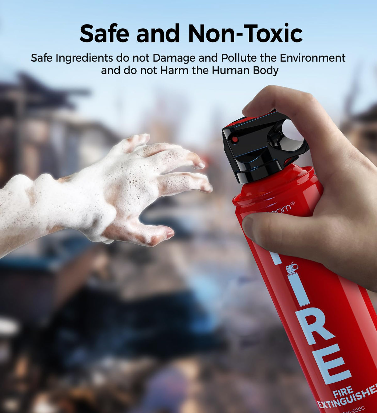 AmzBoom 2-Pack Fire Extinguisher Kit—compact, portable storage for vehicles and drawers.