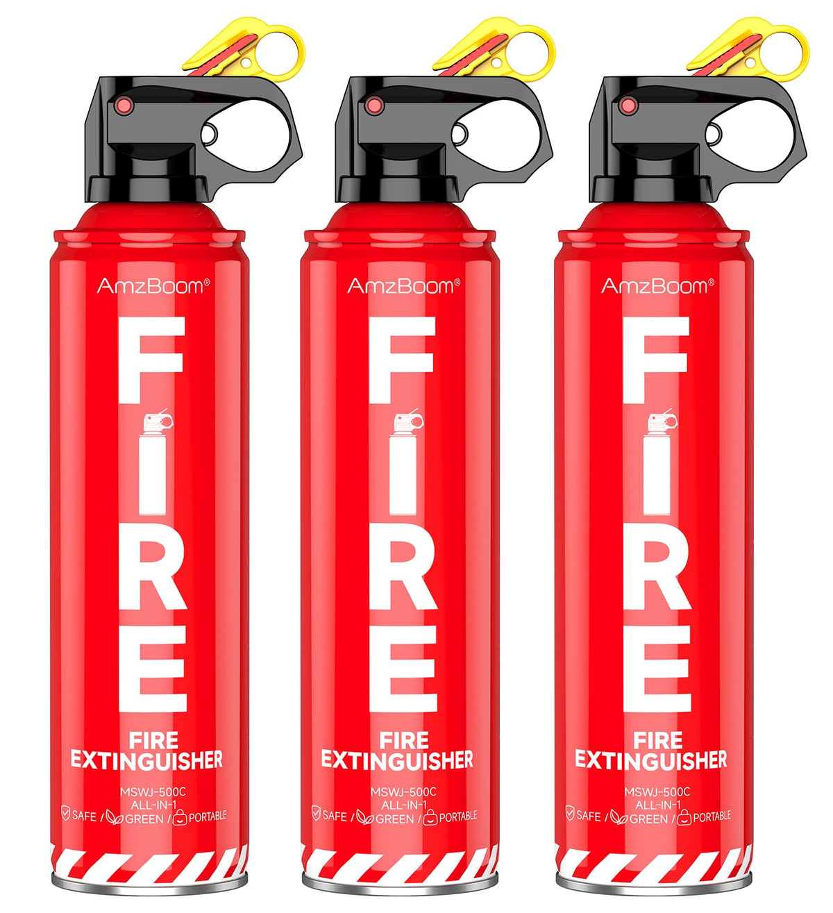 AmzBoom fire extinguisher pack for home use with quick-access design.