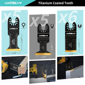 AMZBSAW titanium oscillating blades in 1-3/8in for precise cuts.