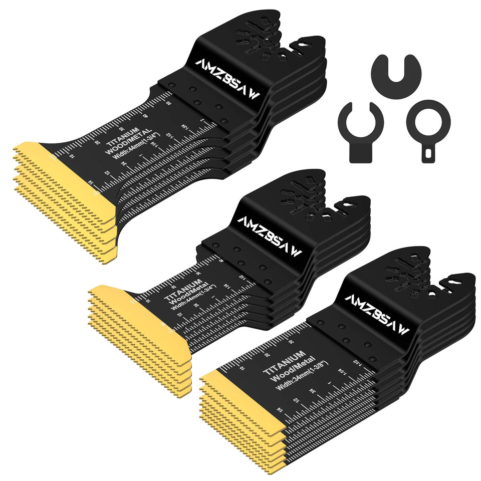AMZBSAW titanium oscillating blades for metal cutting with enhanced longevity.